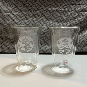 Starbucks set of 2011 Bodum mouth blown tumblers